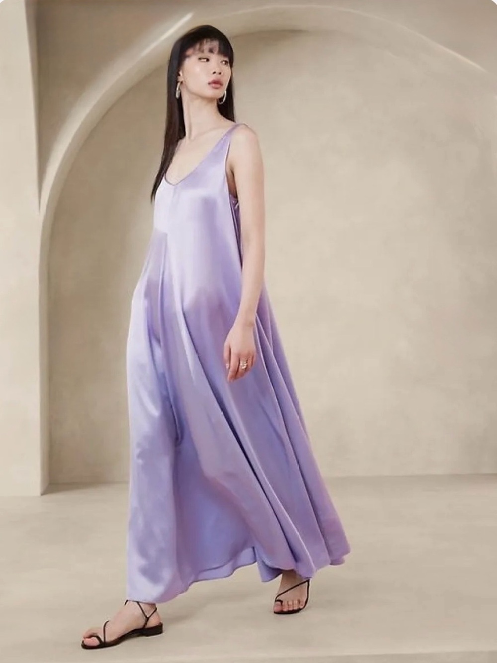 Banana Republic / Serenade Lilac silk maxi dress